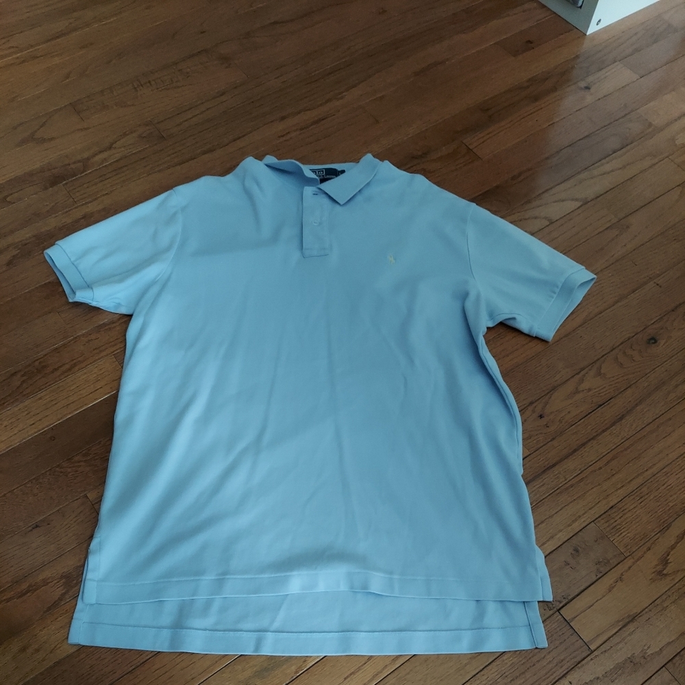 Polo Ralph Lauren Custom Fit Polo Shirt Short Sleeve Light Blue Men's Large